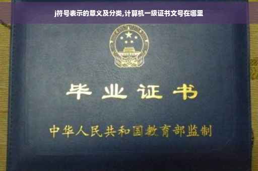 j符号表示的意义及分类,计算机一级证书文号在哪里