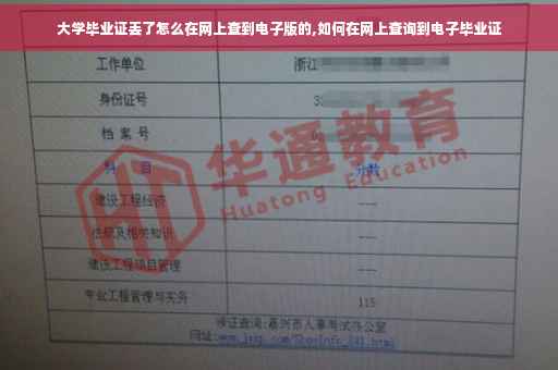 大学毕业证丢了怎么在网上查到电子版的,如何在网上查询到电子毕业证