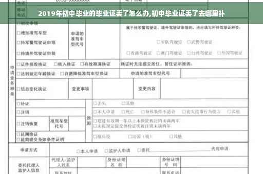 2019年初中毕业的毕业证丢了怎么办,初中毕业证丢了去哪里补