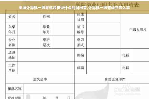 全国计算机一级考试合格证什么时间出来,计算机一级有证书怎么拿