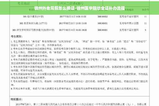 锦州外地驾照怎么换证-锦州医学院毕业证补办流程