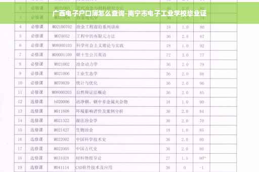 广西电子户口簿怎么查询-南宁市电子工业学校毕业证