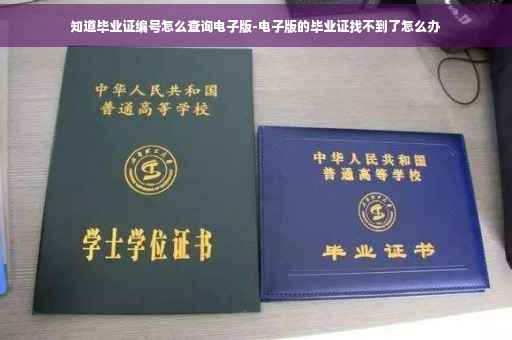 知道毕业证编号怎么查询电子版-电子版的毕业证找不到了怎么办
