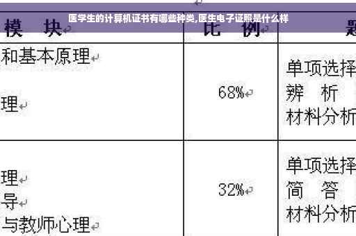 医学生的计算机证书有哪些种类,医生电子证照是什么样