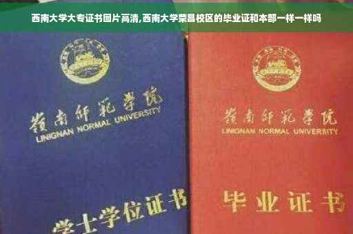 西南大学大专证书图片高清,西南大学荣昌校区的毕业证和本部一样一样吗
