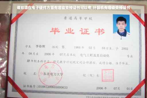 谁知道在电子硬件方面有哪些资格证书可以考,计算机有哪些资格证书