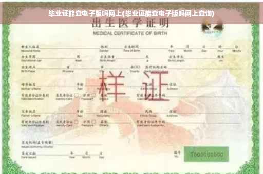 毕业证能查电子版吗网上(毕业证能查电子版吗网上查询)