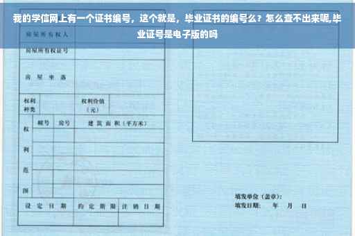我的学信网上有一个证书编号，这个就是，毕业证书的编号么？怎么查不出来呢,毕业证号是电子版的吗