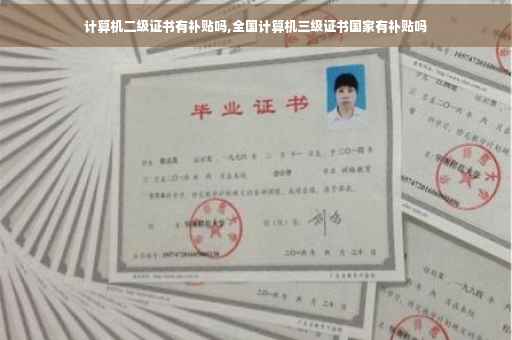 计算机二级证书有补贴吗,全国计算机三级证书国家有补贴吗