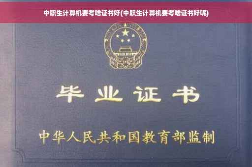 中职生计算机要考啥证书好(中职生计算机要考啥证书好呢)