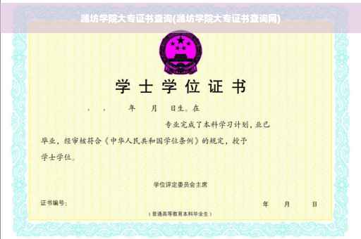 潍坊学院大专证书查询(潍坊学院大专证书查询网)
