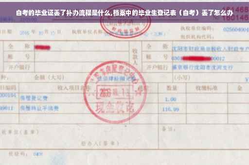 自考的毕业证丢了补办流程是什么,档案中的毕业生登记表（自考）丢了怎么办
