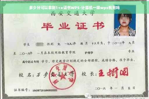 多少分可以拿到1+x证书WPS-计算机一级wps有用吗