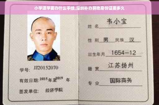 小学退学要办什么手续,深圳补办异地身份证要多久