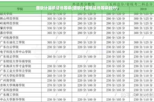 微软计算机证书等级(微软计算机证书等级划分)