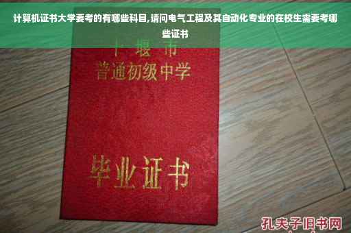 计算机证书大学要考的有哪些科目,请问电气工程及其自动化专业的在校生需要考哪些证书