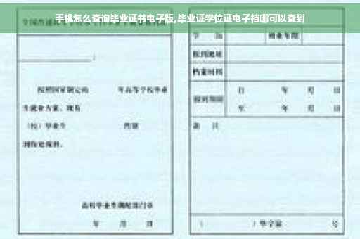 手机怎么查询毕业证书电子版,毕业证学位证电子档哪可以查到