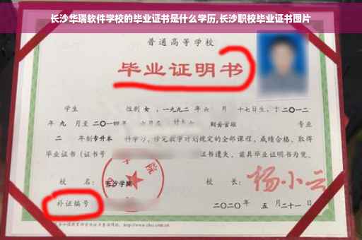 长沙华瑞软件学校的毕业证书是什么学历,长沙职校毕业证书图片