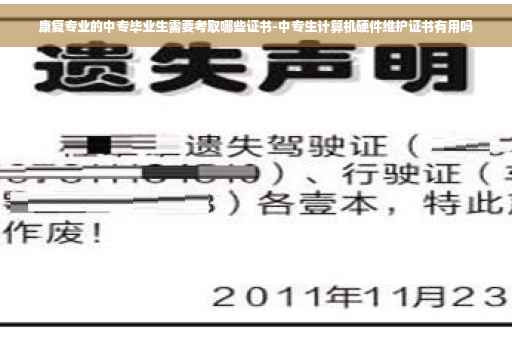 康复专业的中专毕业生需要考取哪些证书-中专生计算机硬件维护证书有用吗
