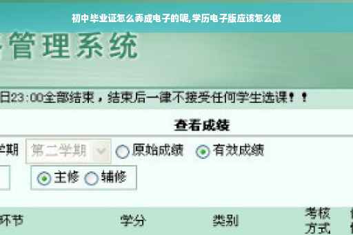 初中毕业证怎么弄成电子的呢,学历电子版应该怎么做