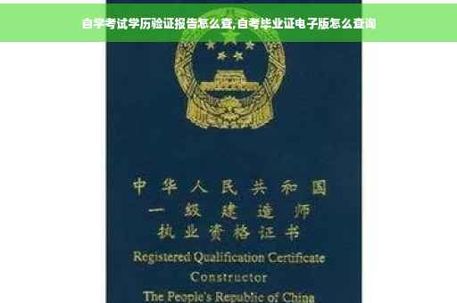 自学考试学历验证报告怎么查,自考毕业证电子版怎么查询