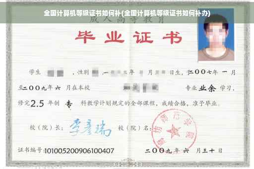 全国计算机等级证书如何补(全国计算机等级证书如何补办)