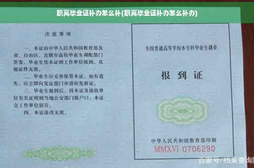 职高毕业证补办怎么补(职高毕业证补办怎么补办)