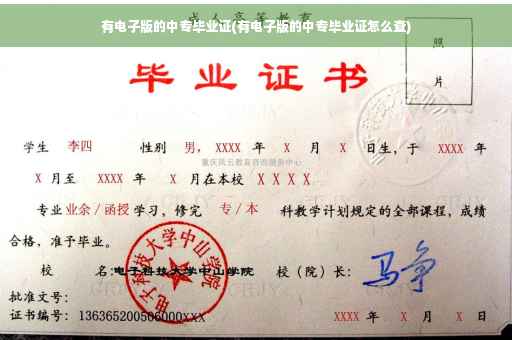 有电子版的中专毕业证(有电子版的中专毕业证怎么查) 有电子版的中专毕业证(有电子版的中专毕业证怎么查)