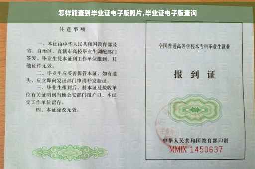 怎样能查到毕业证电子版照片,毕业证电子版查询