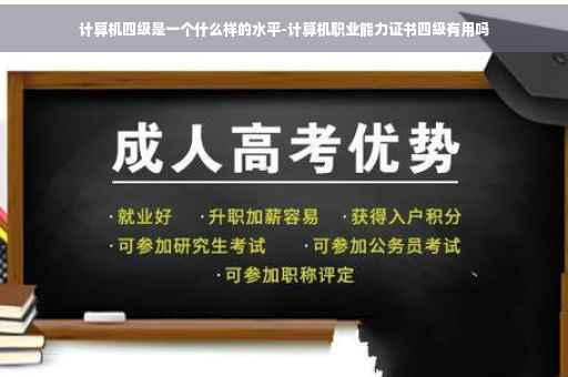 计算机四级是一个什么样的水平-计算机职业能力证书四级有用吗