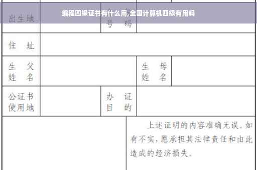 编程四级证书有什么用,全国计算机四级有用吗