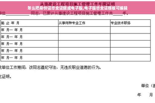怎么把身份证毕业证做成电子版,电子版毕业证模板可编辑