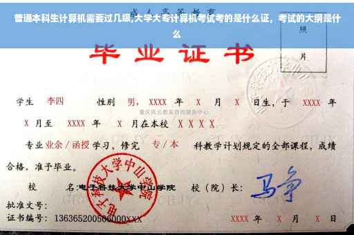 普通本科生计算机需要过几级,大学大专计算机考试考的是什么证，考试的大纲是什么