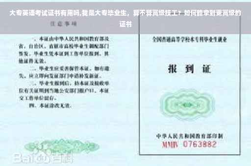 大专英语考试证书有用吗,我是大专毕业生，算不算高级技工？如何能拿到更高级的证书