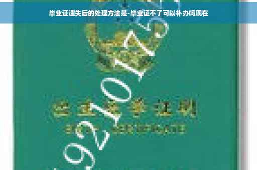 毕业证遗失后的处理方法是-毕业证不了可以补办吗现在