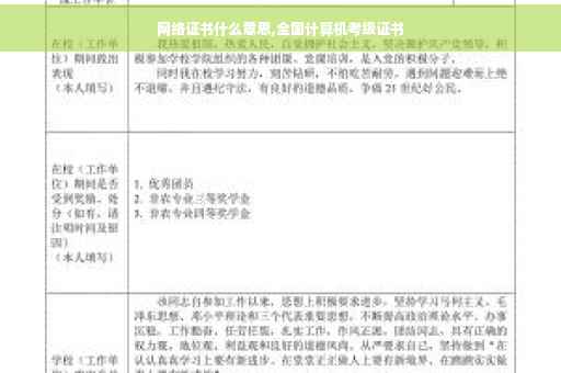 网络证书什么意思,全国计算机考级证书