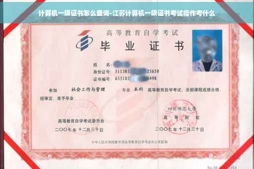 计算机一级证书怎么查询-江苏计算机一级证书考试操作考什么