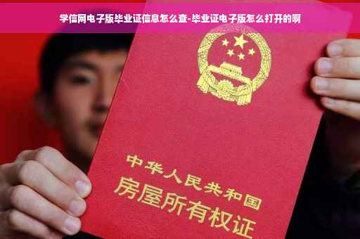 学信网电子版毕业证信息怎么查-毕业证电子版怎么打开的啊