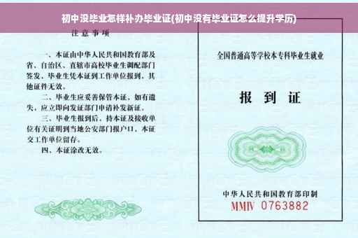 初中没毕业怎样补办毕业证(初中没有毕业证怎么提升学历)