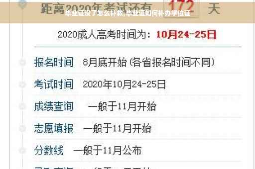 毕业证没了怎么补救,毕业证如何补办学位证