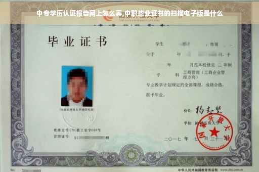 中专学历认证报告网上怎么弄,中职毕业证书的扫描电子版是什么 中专学历认证报告网上怎么弄,中职毕业证书的扫描电子版是什么