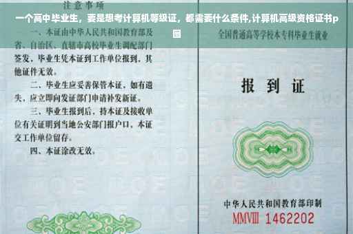 一个高中毕业生，要是想考计算机等级证，都需要什么条件,计算机高级资格证书p图