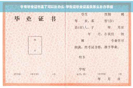 中专毕业证书丢了可以补办么-学生证毕业证丢失怎么补办手续