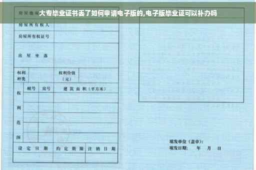 大专毕业证书丢了如何申请电子版的,电子版毕业证可以补办吗