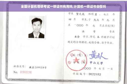 全国计算机等级考试一级证书有用吗,计算机一级证书会假吗