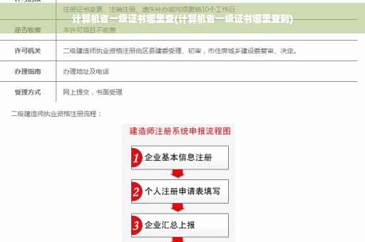 计算机省一级证书哪里查(计算机省一级证书哪里查到)