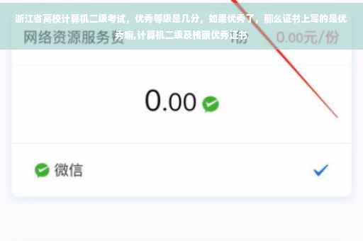 浙江省高校计算机二级考试，优秀等级是几分，如果优秀了，那么证书上写的是优秀嘛,计算机二级及格跟优秀证书
