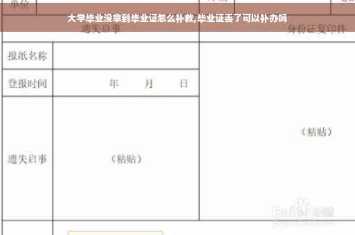 大学毕业没拿到毕业证怎么补救,毕业证丢了可以补办吗
