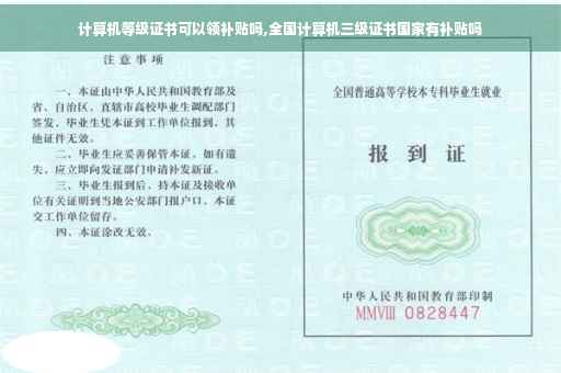 计算机等级证书可以领补贴吗,全国计算机三级证书国家有补贴吗