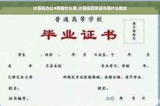 计算机办公4级有什么用,计算机四级证书是什么档次